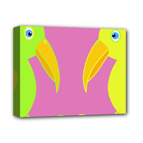 Parrots Deluxe Canvas 14  X 11  by Valentinaart