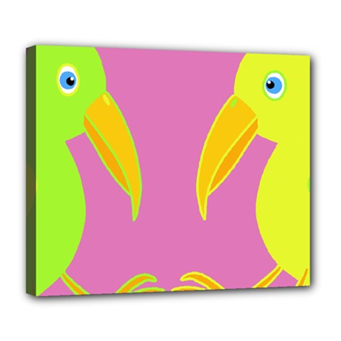 Parrots Deluxe Canvas 24  X 20   by Valentinaart