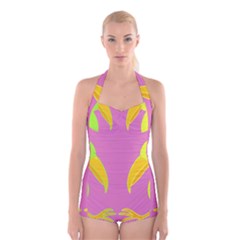 Parrots Boyleg Halter Swimsuit 