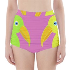 Parrots High-waisted Bikini Bottoms by Valentinaart