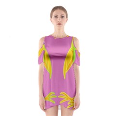 Parrots Cutout Shoulder Dress by Valentinaart