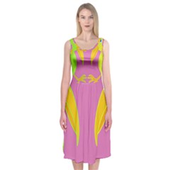 Parrots Midi Sleeveless Dress