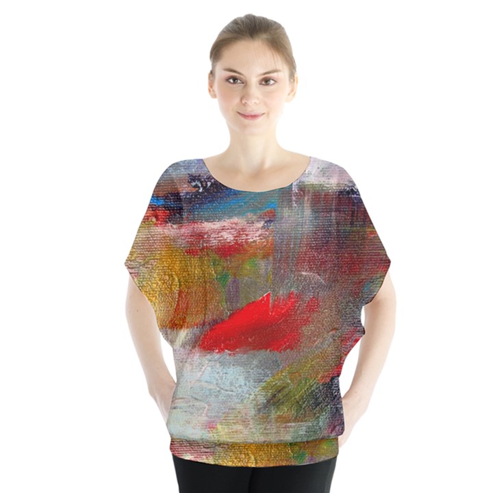 abstract reds and beiges  Blouse