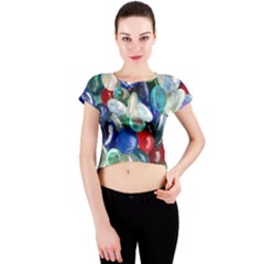 Random Baubles Crew Neck Crop Top