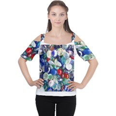 Random Baubles Women s Cutout Shoulder Tee