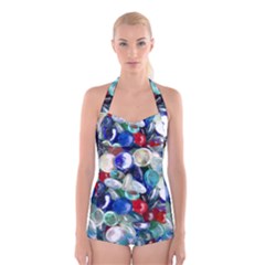 Random Baubles Boyleg Halter Swimsuit 