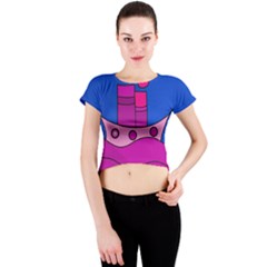 Boat Crew Neck Crop Top