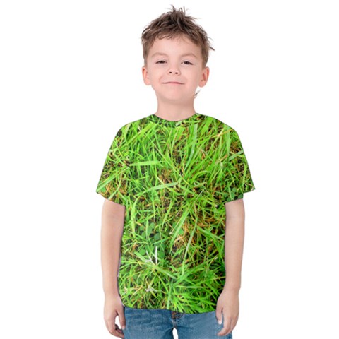 Natures Grass And Shamrock Print  Kid s Cotton Tee by artistpixi