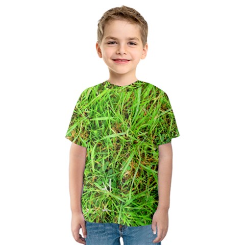 Natures Grass And Shamrock Print  Kid s Sport Mesh Tee by artistpixi