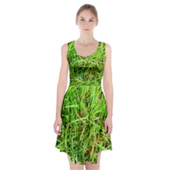 Natures Grass And Shamrock Print  Racerback Midi Dress by artistpixi