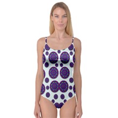 Shimmering Floral Abstracte Camisole Leotard 