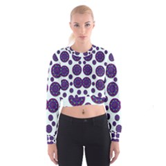 Shimmering Floral Abstracte Women s Cropped Sweatshirt