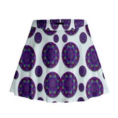 Shimmering Floral Abstracte Mini Flare Skirt