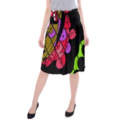 Elegant Abstract Decor Midi Beach Skirt