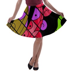 Elegant Abstract Decor A-line Skater Skirt by Valentinaart