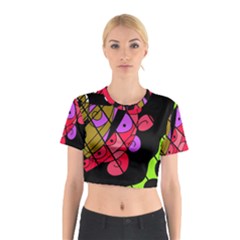 Elegant Abstract Decor Cotton Crop Top