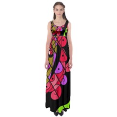 Elegant Abstract Decor Empire Waist Maxi Dress