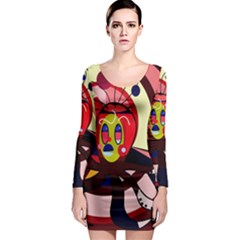 Octopus Long Sleeve Bodycon Dress by Valentinaart