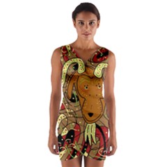 Billy Goat Wrap Front Bodycon Dress