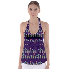 Cute Cactus Blossom Babydoll Tankini Top