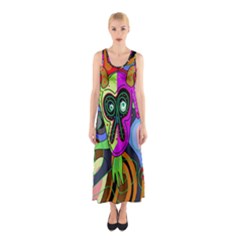 Colorful Goat Sleeveless Maxi Dress