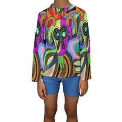 Colorful Goat Kid s Long Sleeve Swimwear