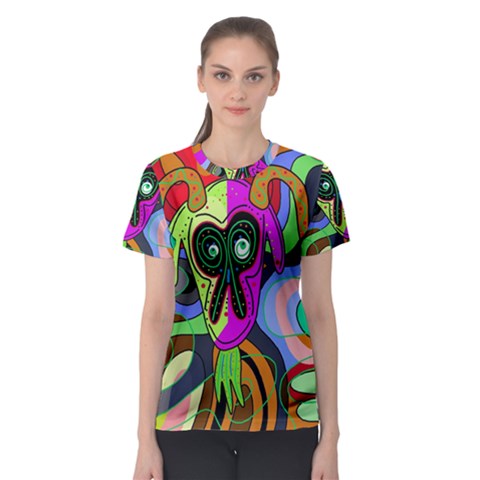 Colorful Goat Women s Sport Mesh Tee by Valentinaart