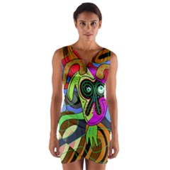 Colorful Goat Wrap Front Bodycon Dress