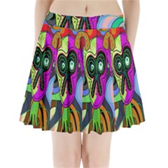 Colorful Goat Pleated Mini Skirt