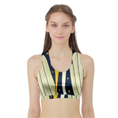 Crane 2 Sports Bra With Border by Valentinaart