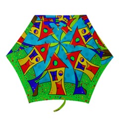 Two Houses  Mini Folding Umbrellas by Valentinaart