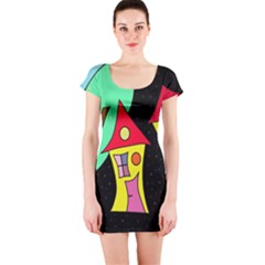 Two Houses 2 Short Sleeve Bodycon Dress by Valentinaart