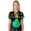 Playful universe Women s V-Neck Sport Mesh Tee View1