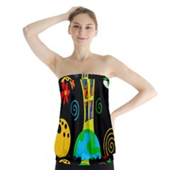 Playful Universe Strapless Top by Valentinaart