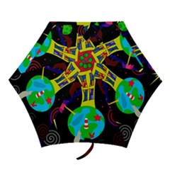 Colorful Universe Mini Folding Umbrellas by Valentinaart