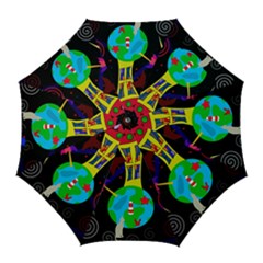 Colorful Universe Golf Umbrellas by Valentinaart