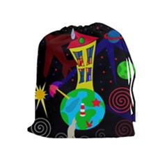 Colorful Universe Drawstring Pouches (extra Large)