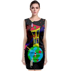 Colorful Universe Classic Sleeveless Midi Dress