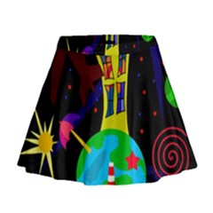 Colorful Universe Mini Flare Skirt