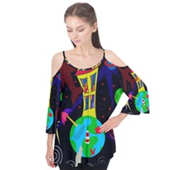 Colorful Universe Flutter Tees