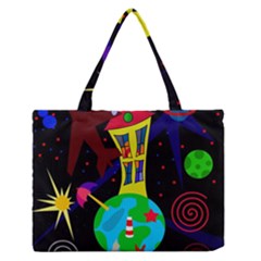 Colorful Universe Medium Zipper Tote Bag by Valentinaart