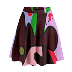 Decorative Abstraction High Waist Skirt