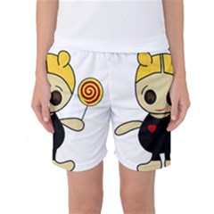 Cute Doll Girl Women s Basketball Shorts by Valentinaart