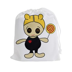 Cute Doll Girl Drawstring Pouches (xxl)