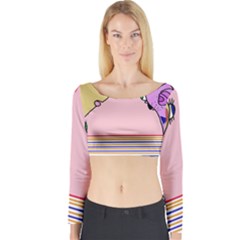 Love Long Sleeve Crop Top by Valentinaart