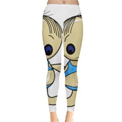 Cute Boy Leggings  by Valentinaart