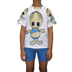 Cute Boy Kid s Short Sleeve Swimwear