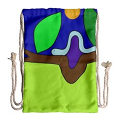 Caterpillar  Drawstring Bag (large) by Valentinaart