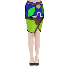 Caterpillar  Midi Wrap Pencil Skirt