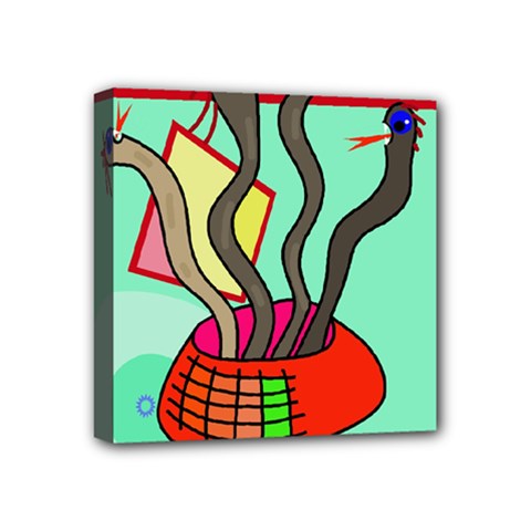 Dancing  Snakes Mini Canvas 4  X 4  by Valentinaart